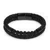 Jiayiqi Fashion Natural Stone Beads Men Bracelet Multilayer Leather Bracelet Punk Jewelry Stainless Steel Magnetic Clasp Bangles