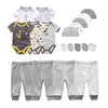 2021 Solid Unisex New Born Baby Boy Clothes Bodysuits+Pants+Hats+Gloves Baby Girl Clothes Cotton Clothing Sets Roupa de bebe