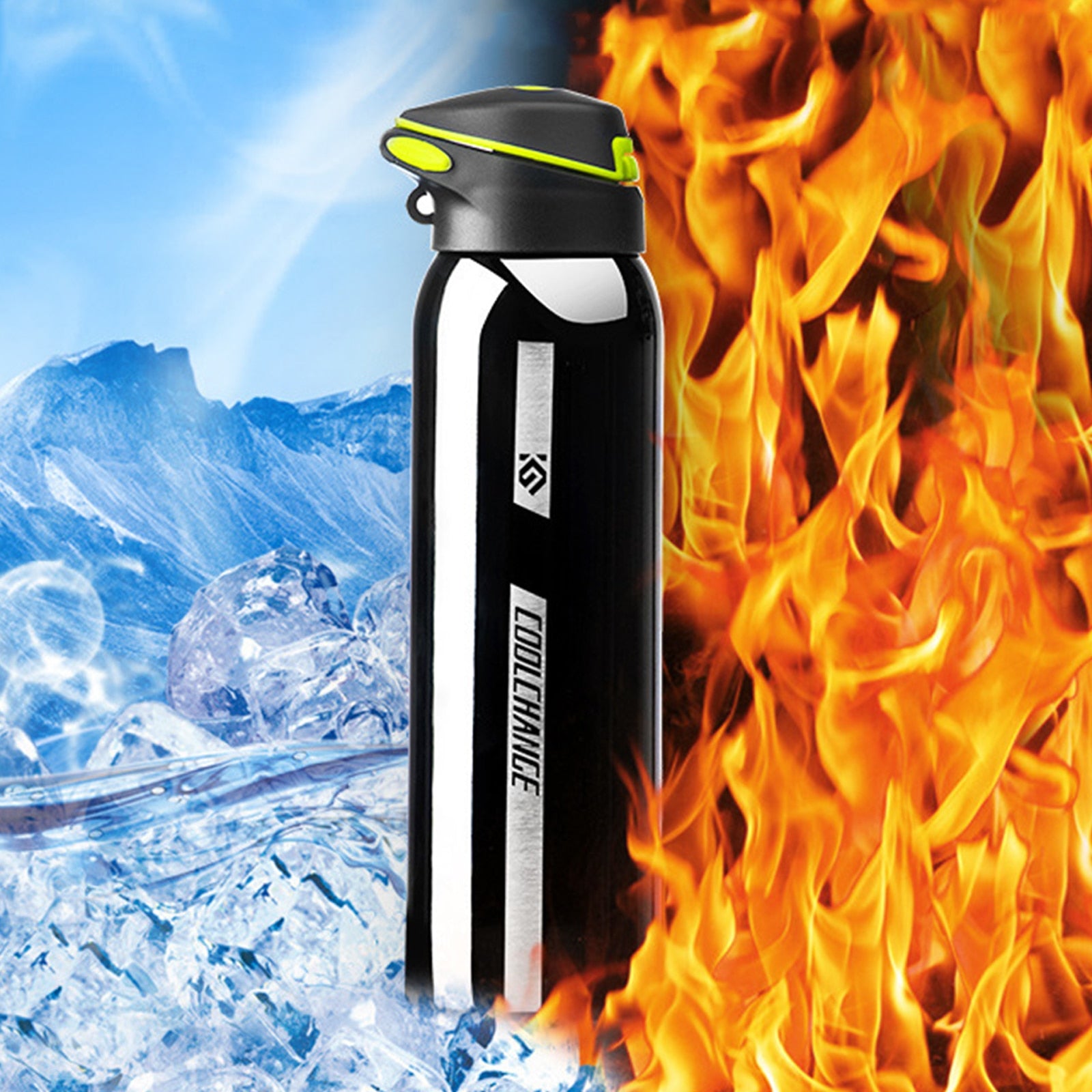 loozykit 500ml Aluminum Alloy Mountain Bike Bicycle Water Bottle Kettle Cycling Thermos Warm Keeping Water Cup Sports Bottle