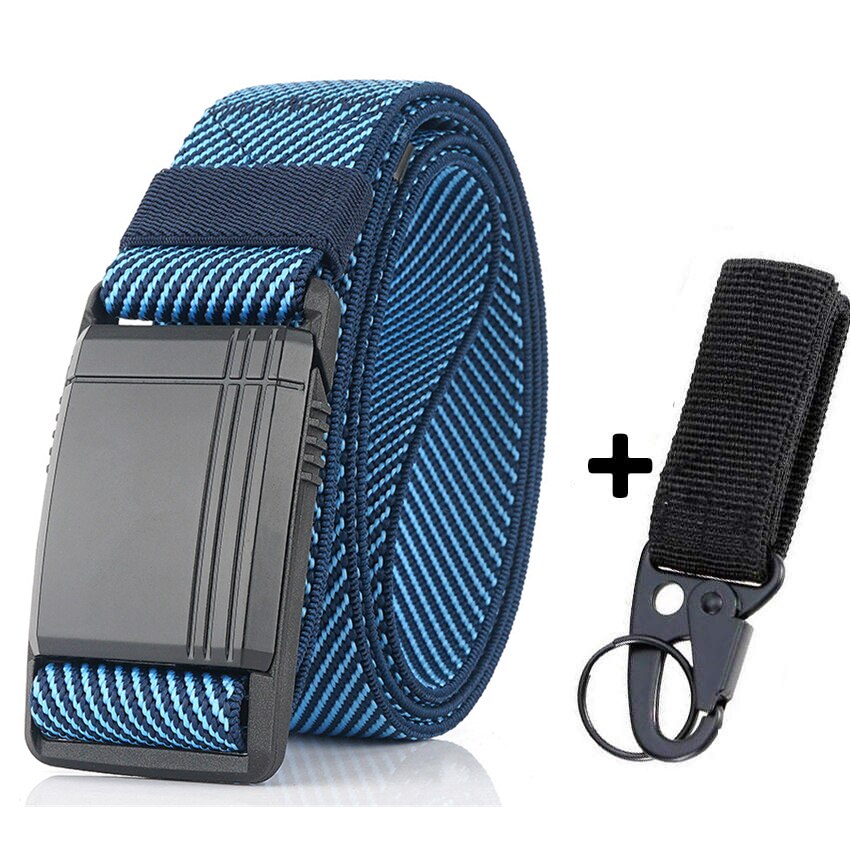 New Elastic Belt For Men Slide Metal Magnetic Buckle Adjustable Male Trousers Belts Military Combat Tactical Belts High Quality