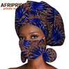 African Headwrap Earrings Hair Accessories Scarf Bonnet Ankara Wax Fabric Head Turban African Headscarf Mask Match Print A20H004