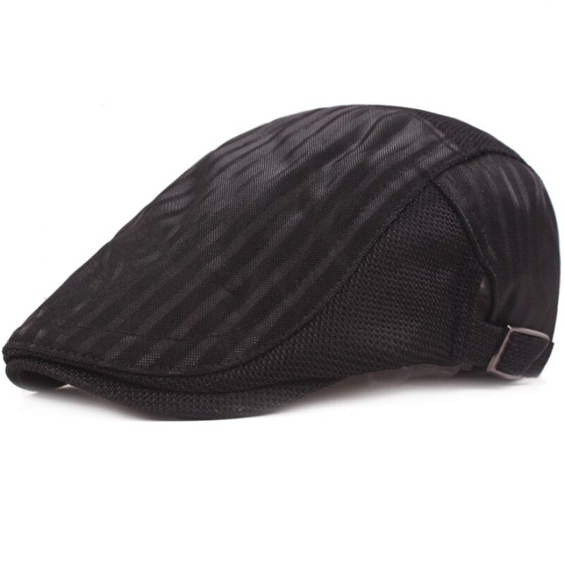 HT3128 Men Women Berets Mesh Cap Summer Sun Hat Vintage Newsboy Ivy Flat Cap Artist Painter Beret Hat Retro Beret Cap Men Women