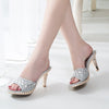 WDHKUN Spike Heels Women Pumps Sexy High Heels Women Crystal Party Women Shoes Gold Open Toe Ladies Shoes