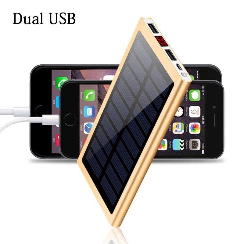 Solar Power Bank 30000mah External Battery 2 USB LED Powerbank Portable Mobile phone Solar Charger for Xiaomi iphone huawie - Surprise store