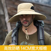 Men's Panama Hat Fisherman Hat Outdoor Breathable Mesh Hiking Hats 9CM Wide Brim Anti-UV Sun Hat Bucket Hat Mountaineering Caps