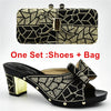 New Arrival Italian Shoes with Matching Bags for Wedding Italy Nigerian Women Wedding Shoe and Bag Set Decorated with Rhinestone