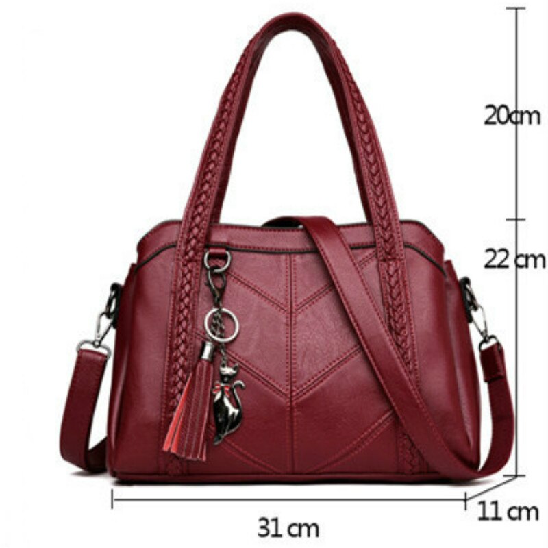 Top-Handle Bag for Women Tassel Tote Luxury Spiraea Women Shoulder Messenger Bags Designer High Quality Leather Handbag Cute Cat