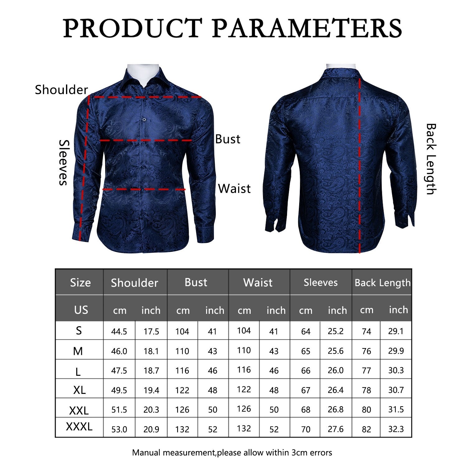 Fashion Royal Blue Paisley Men Shirts Business Casual Long Sleeve Slim Fit Dress Shirt Soft Comfort Men 100% Silk Shirt DiBanGu