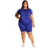 Big Beautiful Women Summer Set T Shirt+Shorts Set Female 2 Piece Outfits Plus Size Suit Oversize Women Two Piece Sets Tracksuit