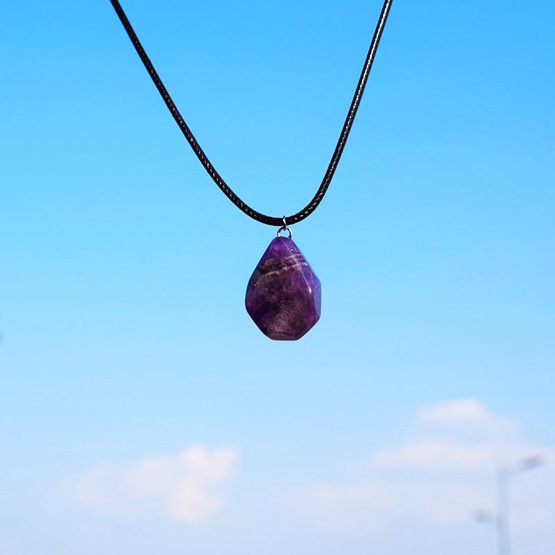 Natural Amethysts Star of David Necklaces for Women New Wealth Pendant Necklaces Men Amulet Pendant Energy Stone Judaism Jewelry