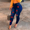 Spring and autumn sexy high-waist women jeans fashion flower embroidery skinny slimming denim pants lady sexy denim pencil pants