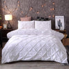 White Duvet Cover Set Pinch Pleat 2/3pcs Twin/Queen/King Size Bedclothes Bedding Sets Luxury Home Hotel Use(no filling no sheet)