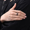 8MM Men Fashion Ring Stainless Steel Wood Inlaid Arrow Rings Wedding Band Anniversary Birthday Gift Jewelry Free Shipping