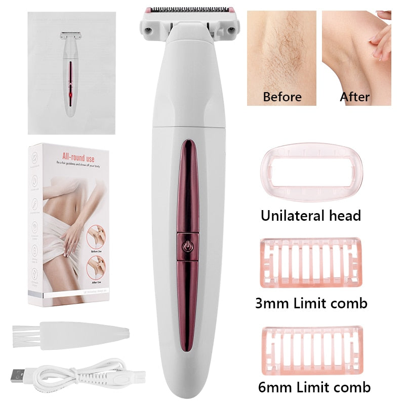 Electric Razor Female Shaver Machine Women Hair Trimmer With USB Charging Wet Dry Shave For Legs Bikini Body Waterproof