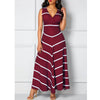 Summer Autumn Dress Women 2019 Elegant Sexy Deep V Neck Striped Ball Gown Maxi Dresses Casual Plus Size Slim Long Party Dress