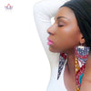 Trendy African Fabric Earrings Handmade Earrings For Women Party Gift African Print Ankara Big Oversized Drop Earrings WYB279