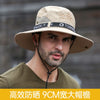 Men's Panama Hat Fisherman Hat Outdoor Breathable Mesh Hiking Hats 9CM Wide Brim Anti-UV Sun Hat Bucket Hat Mountaineering Caps
