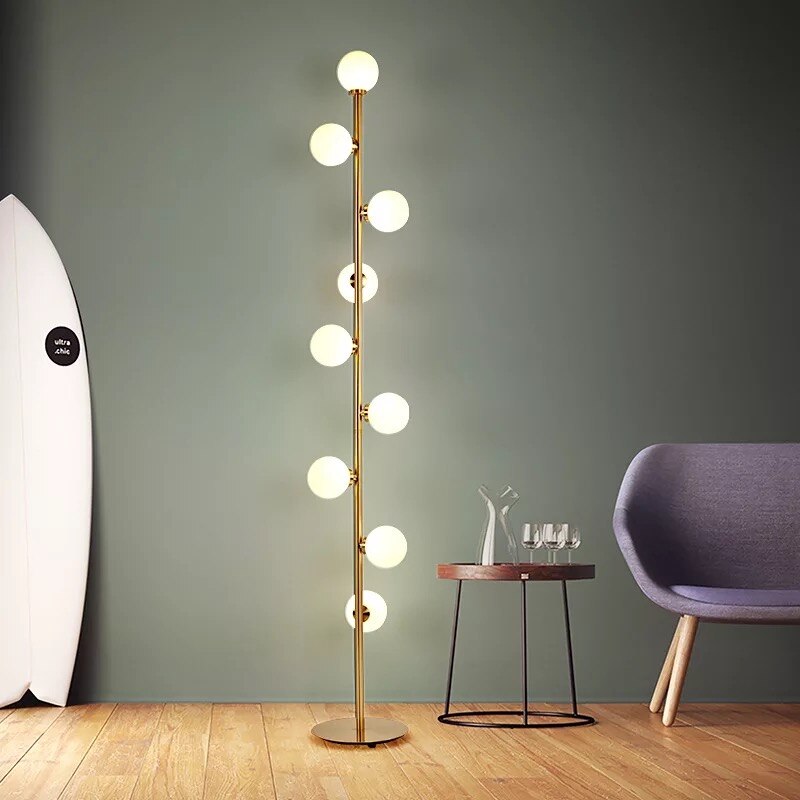 LED living room standing lamp bedside lights home deco lighting Glass ball fixtures Nordic Modern bedroom floor lamps 90v-260v