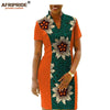 plus size african women dress AFRIPRIDE private custom short sleeve knee-length casual fall dress pure cotton linings A722557 - Surprise store