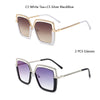 Luxury Square Sunglasses Women Men Alloy Chain Frame Sun Glasses Brand Design Female Shades Ladies Fashion Trending Eyeglasses