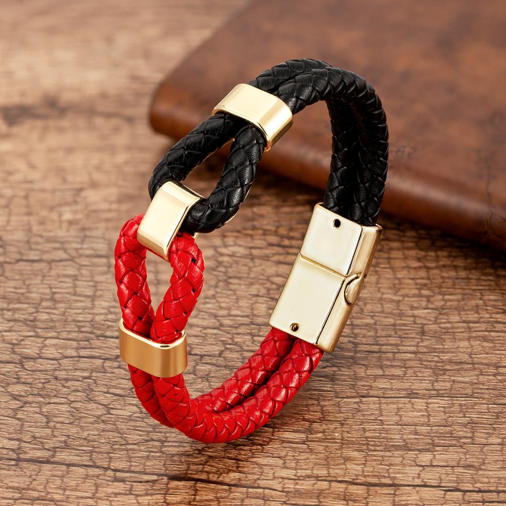 24 Style Classic Men Leather Bracelet Simple Metal Magnetic Button Hand-woven Rope Unisex Women Bangles 2020 Jewelry Accessories