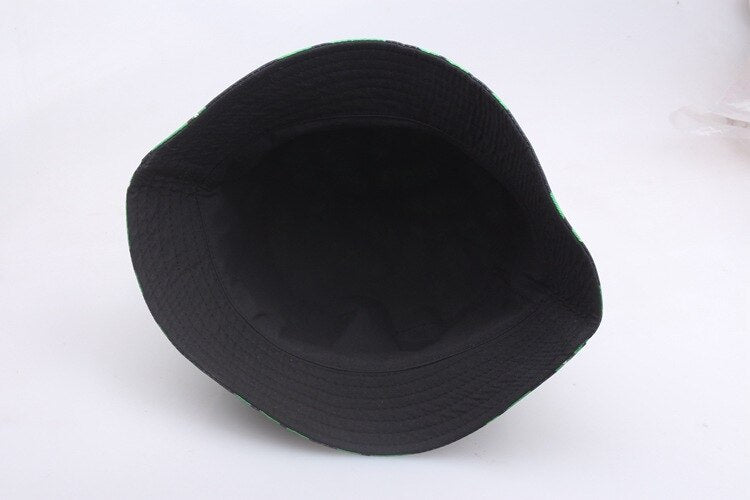 Green Pickle Rick Bucket Hats Women Girls Outdoor Beach UV Sunscreen Printed Flat Cap for Spring Summer