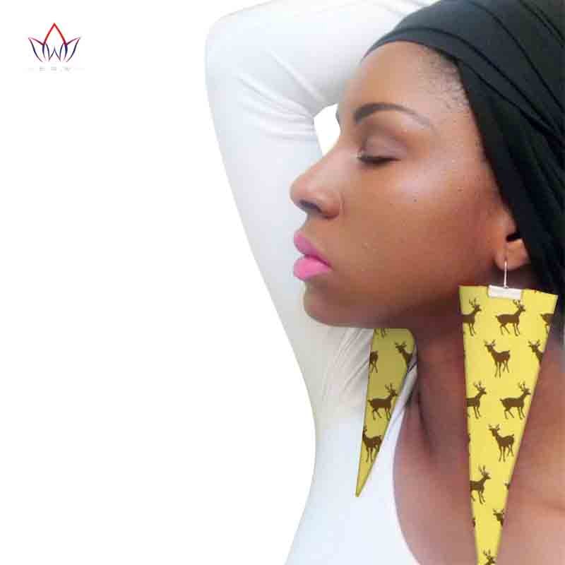 Trendy African Fabric Earrings Handmade Earrings For Women Party Gift African Print Ankara Big Oversized Drop Earrings WYB279