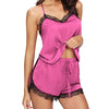 Women Sexy Pajamas Set Sexy Lace Spaghetti Strap Lingerie Sleepwear Suit Casual V-Neck Female 2 Piece Nightwear Shorts Set