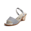 Sandals women's summer fashion middle heels mother sandals high heels women wear thick HEELS SANDALS