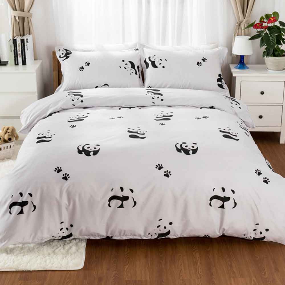white panda cute bed linens Nordic style Bedding set Simple Duvet Cover Set Quilt cover Home textiles bedclothes queen king size