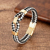 24 Style Classic Men Leather Bracelet Simple Metal Magnetic Button Hand-woven Rope Unisex Women Bangles 2020 Jewelry Accessories