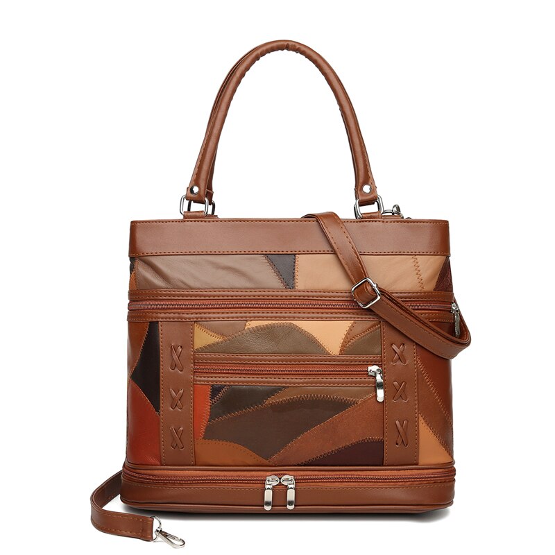 Luxury Sheepskin Bags for Women 2021 Fashion Patchwork Handbags Ladies Genuine Leather Shoulder Crossbody Bag High Quality Sac