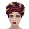 Latest Diamonds Turban Cap for Women Ready Female Head Wraps African Auto Geles Aso Oke Headtie Muslim Headscarf Turbans Hat