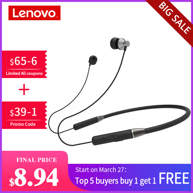Original Lenovo HE05 Bluetooth Headphone 0.6m Wireless Earphone