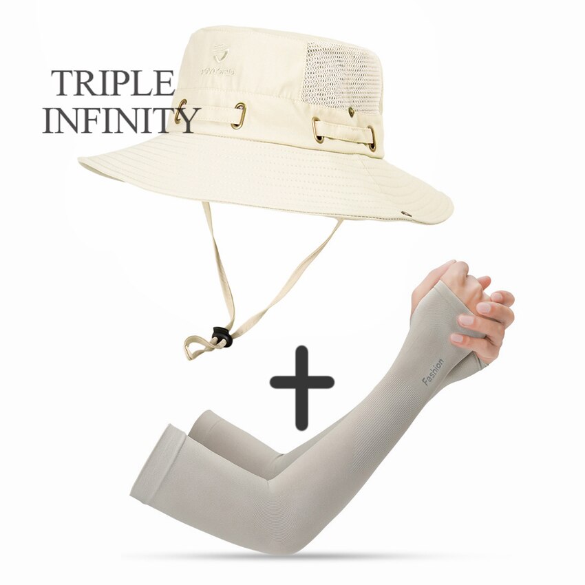 New Summer Mesh Breathable Bucket Hats Men's Outdoor Fishing Mountaineering Sun Hat Casual Foldable Adjustable Male Panama Hat