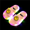 2021 Footwear Luminous Jelly Summer Children's LED Slipper Girls Slippers PVC Non-slip Duck Beach Sandals Kids Smiling Face Blue