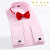 White Men Tuxedo Shirt Regualr Fit Plus Size French Cufflinks Long Sleeve Luxury Wedding Party Male 6xl