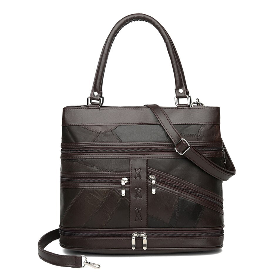 Luxury Sheepskin Bags for Women 2021 Fashion Patchwork Handbags Ladies Genuine Leather Shoulder Crossbody Bag High Quality Sac