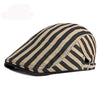 HT3027 Beret Men Women Striped Beret Hat Spring Summer Ivy Newsboy Flat Cap Retro Artist Painter Hat Adjustable Gastby Beret Cap