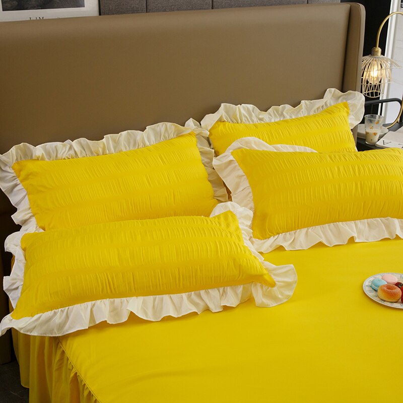 New Style High Quality Princess White Bedding Article Pillow Cover Ruffle Pillow Case Cushion Cover Sleep Pillowcase #/