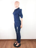 Ripped Jeans Romper Sexy Women Turn Down Collar Elegant Casual Denim Jumpsuit Overalls