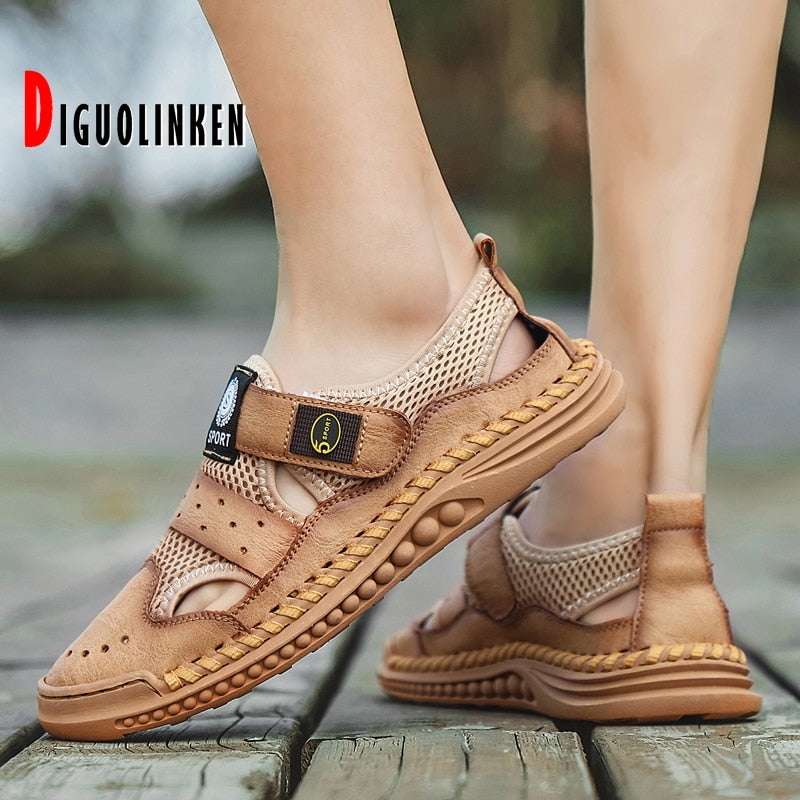 High Quality Men Sandals Summer Comfortable Soft Men's Shoes Casual Beach Outdoor Handmade Beach Sandals mens casual sandals
