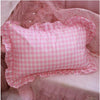48x74cm Pink Twin Heart Rabbit Pillow Case Cover Cotton Hairball Ruffle Pillowcase Girl Cute Bedding Toy Home Decor