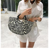 Women Handbag Summer Beach Bag Rattan Woven Handmade Knitted Straw Large Capacity Totes Leather Women's Shoulder Bag Bohemia New