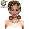 African Turbans African Headwraps for Woman African Headscarf Nigerian Headtie with Matching Earring Dashiki Ankara Wax S20H004
