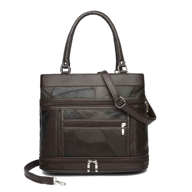 Luxury Sheepskin Bags for Women 2021 Fashion Patchwork Handbags Ladies Genuine Leather Shoulder Crossbody Bag High Quality Sac