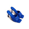 Marian Sqaure Toe Red Quilted Mule Heels Shoe Black PU High Heel Shoes Women Sandals Sliper Woman Shoes zapatos mujer White Blue