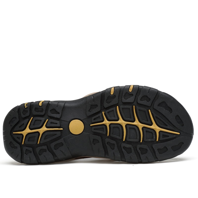 Leather sandals, cowhide men's shoes, summer new beach shoes, men's fashion slippers, large size 38-47 outdoor leisure sandals
