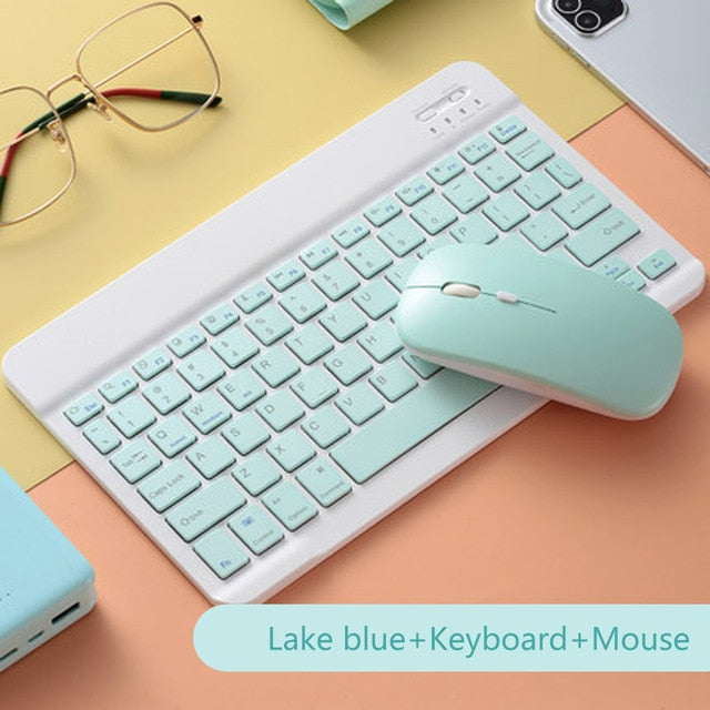 Mini Wireless Bluetooth Keyboard For Tablet iPad iPhone Rubber Keycaps Rechargeable Keyboard For Smartphone Android IOS Windows