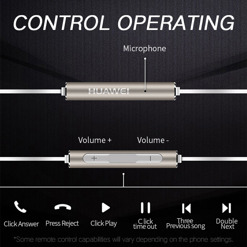 Huawei 100% Original Noise Reduction Wired Headset for Mate9 P10plus Honor 8x V20 V10play Nova2s 9i V9play AM116 Headset